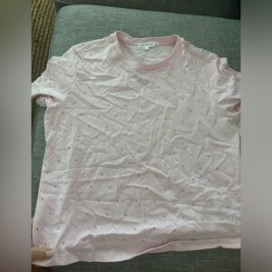 Good American boxy crop pink sequin tee